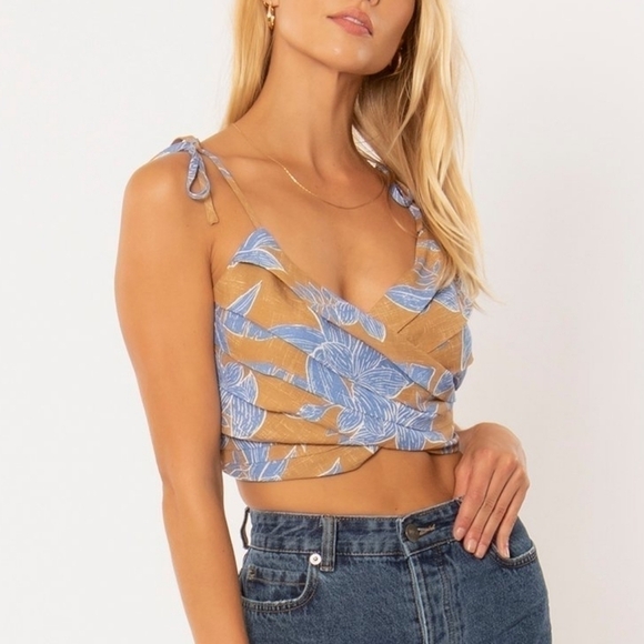 Amuse Society Sage Crop Woven Top Size‎ Medium NWT - Picture 1 of 7